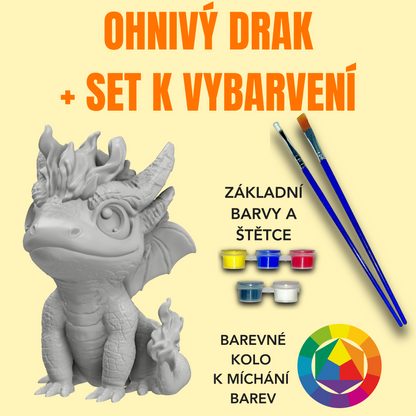 Ohnivý drak - 3D omalovánky