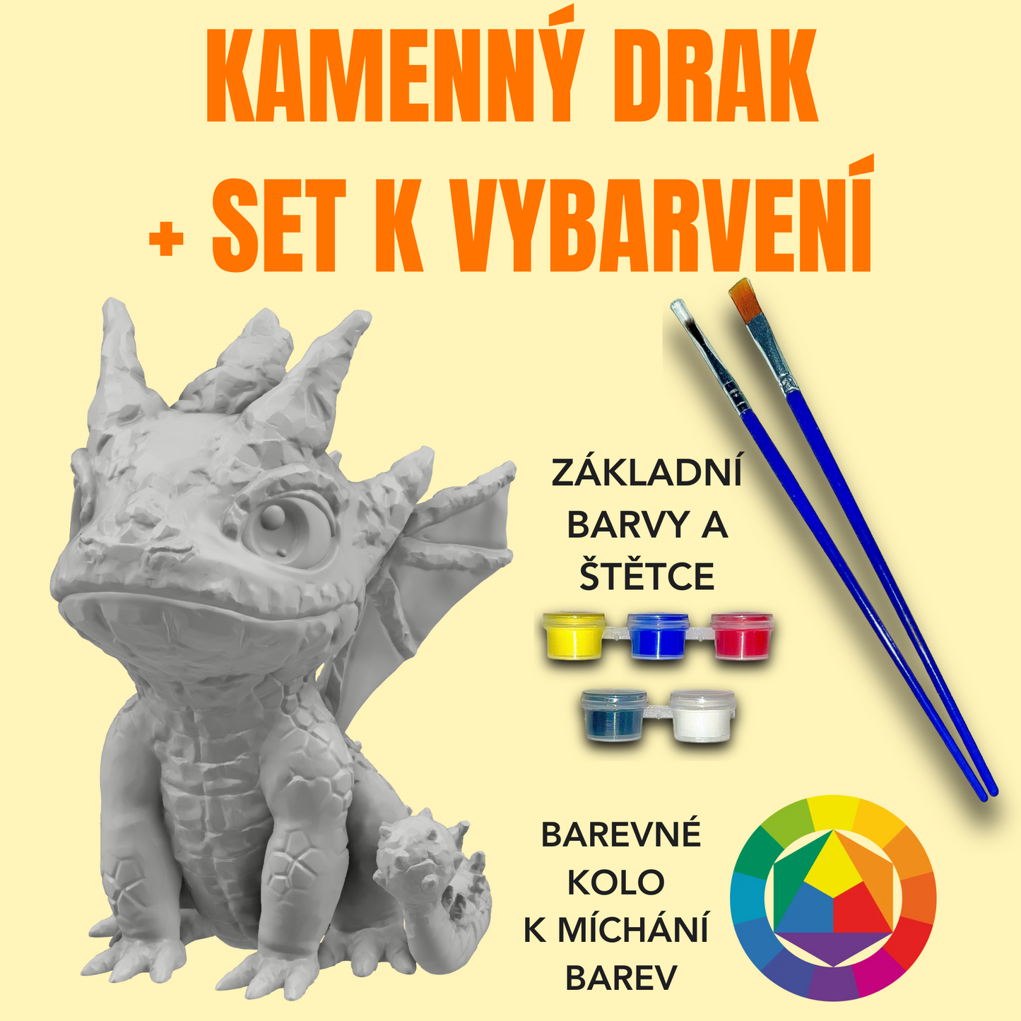 Kamenný drak - 3D omalovánky