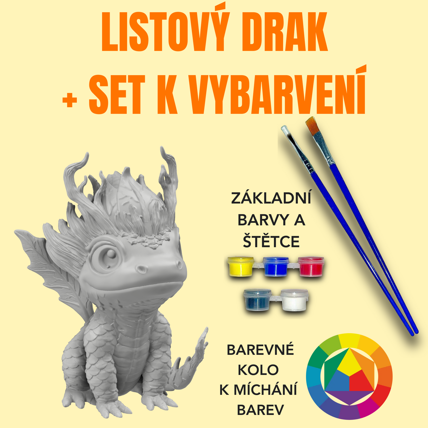 Listový drak - 3D omalovánky