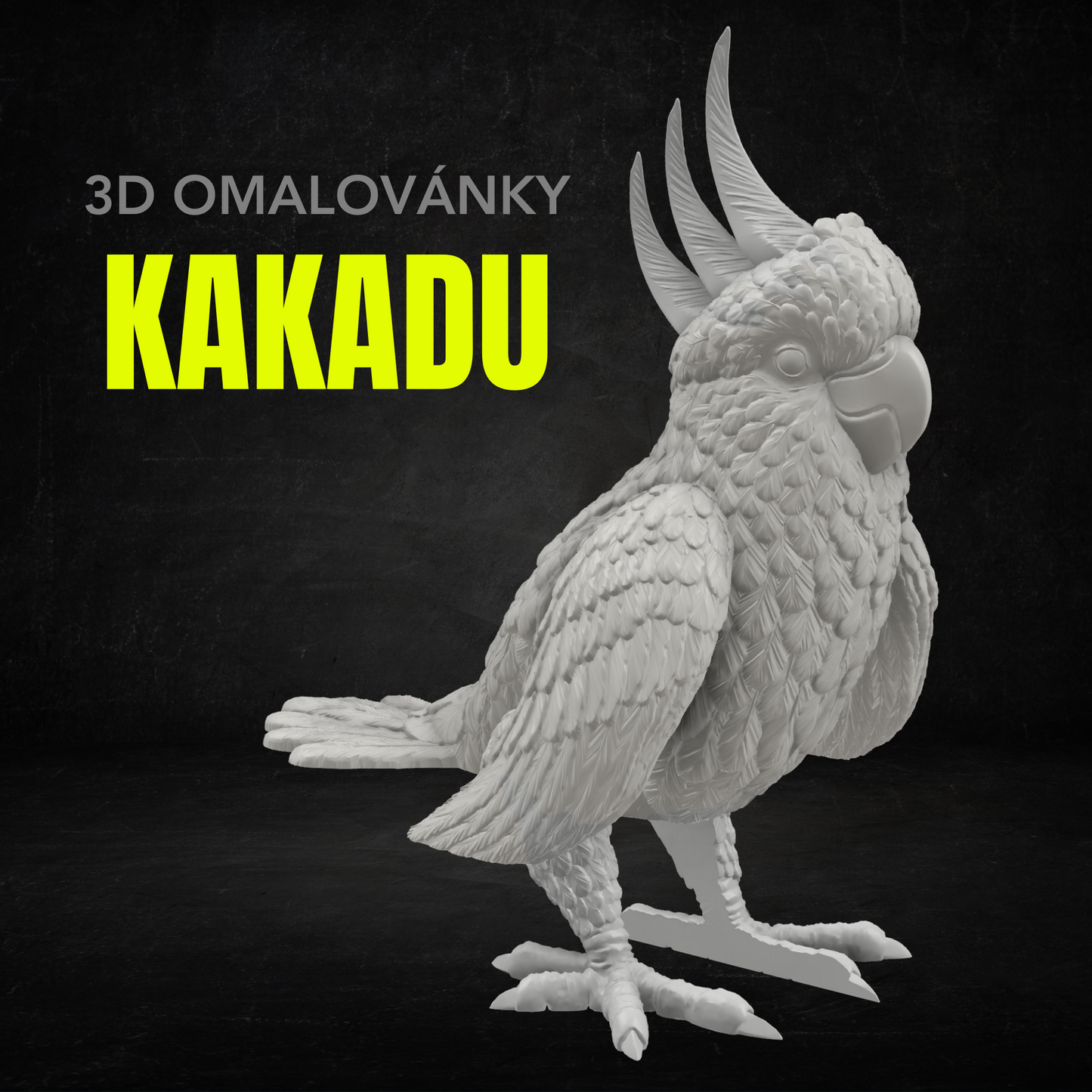 Papoušek kakadu - 3D omalovánky