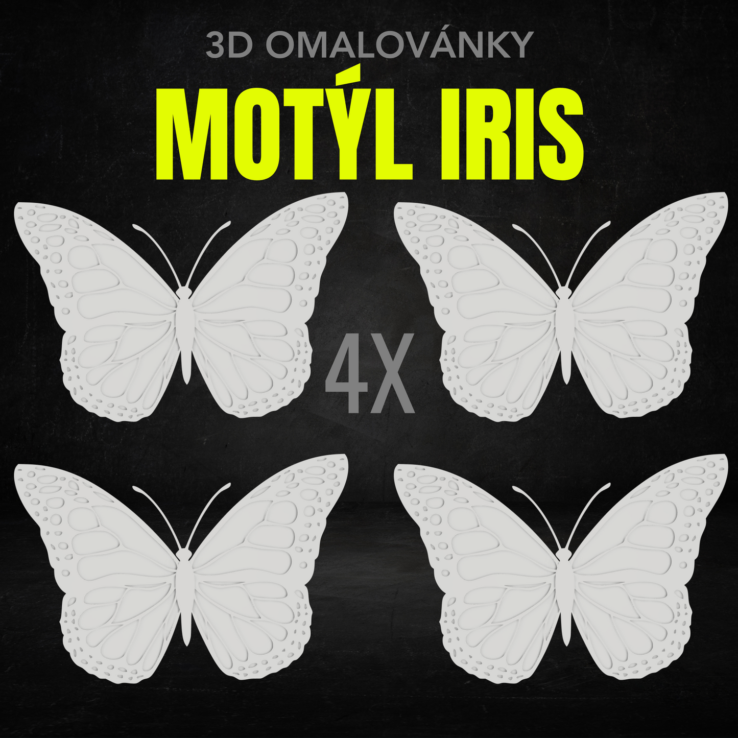 Motýl Iris - 3D omalovánky