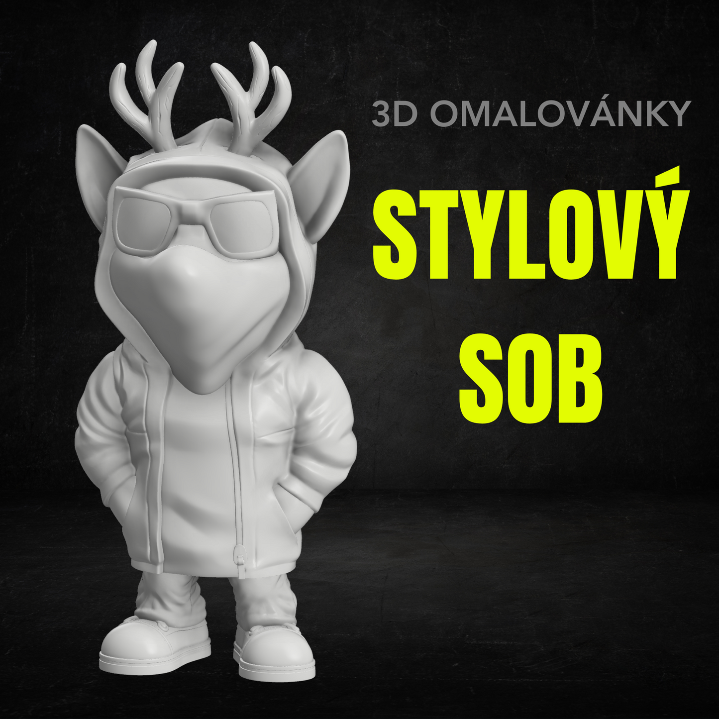 Stylový sob - 3D omalovánky